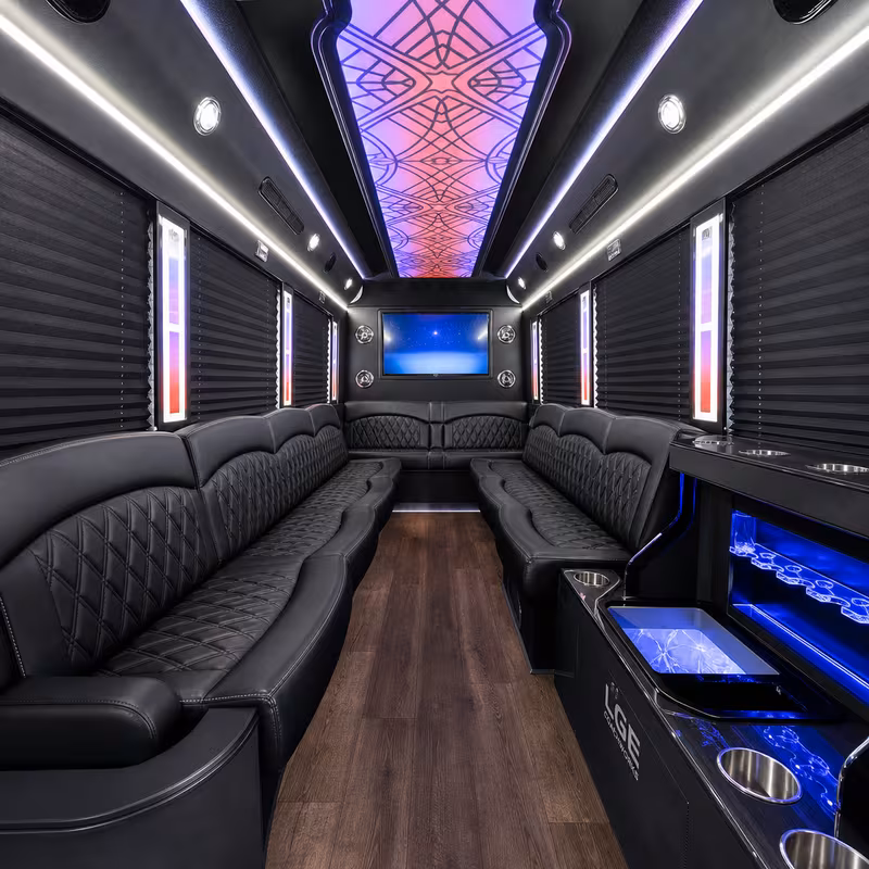 15 Passenger Party Bus Interior