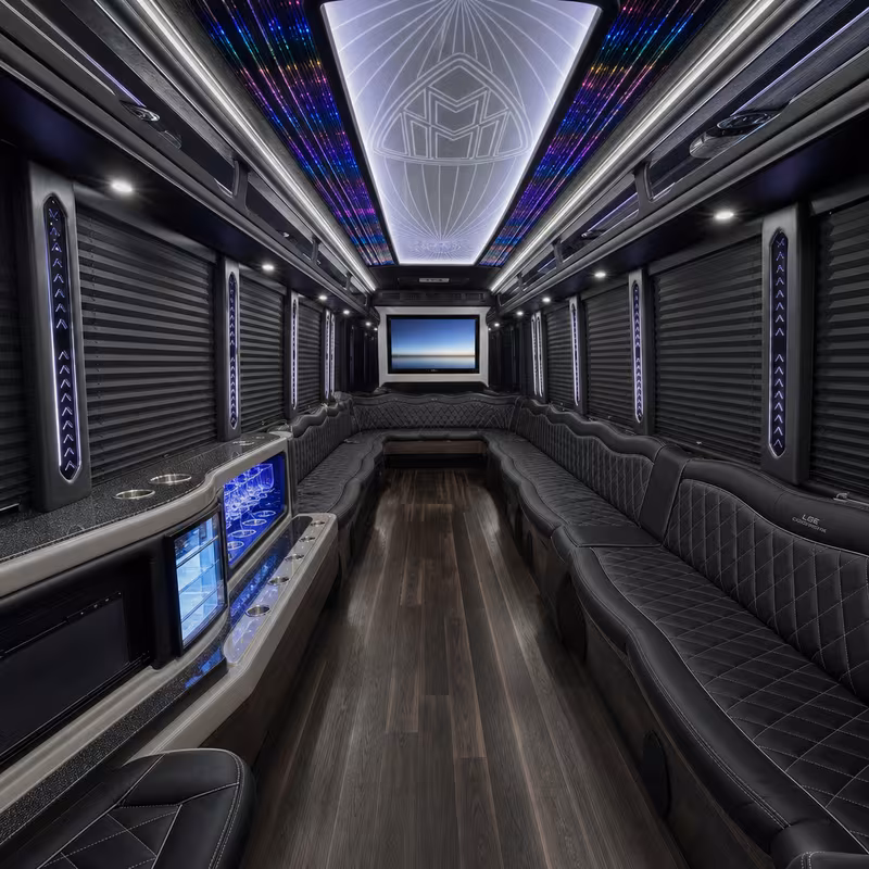15 Passenger Party Bus Interior