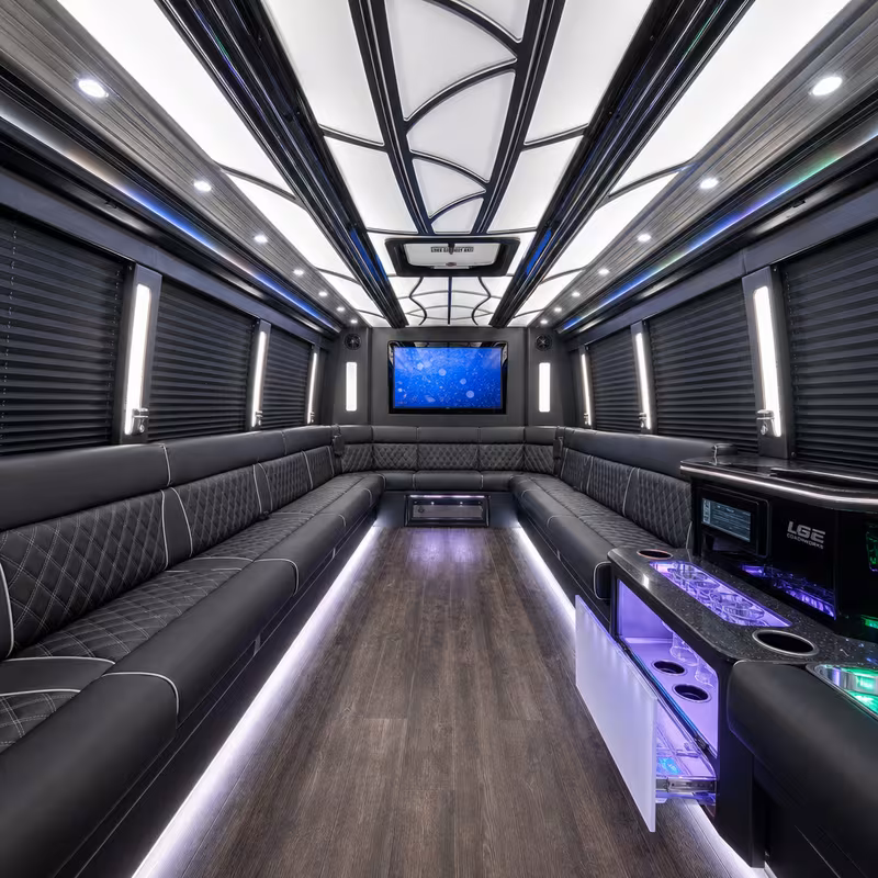 25 Passenger Party Bus Interior