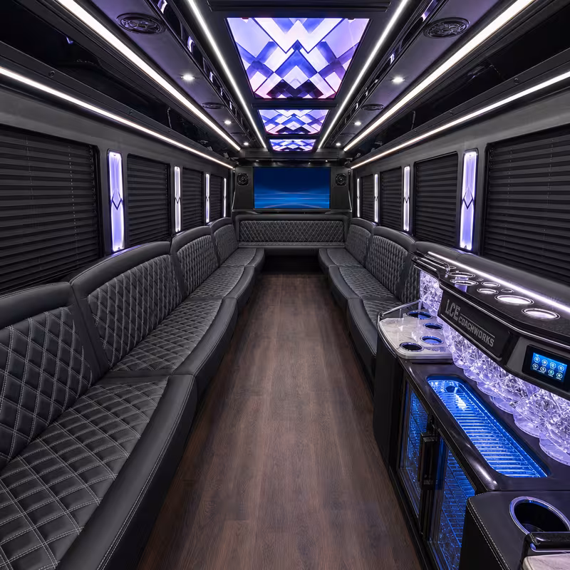28 Passenger Party Bus Inside