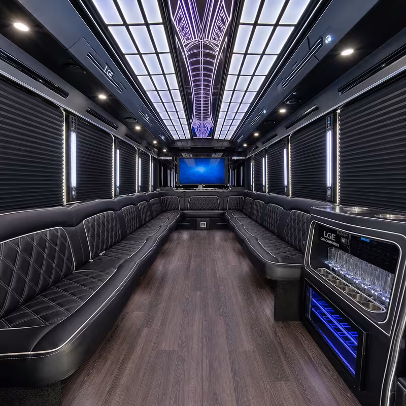 30 Passenger Party Bus Inside