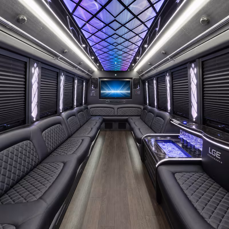 30 Passenger Party Bus Interior