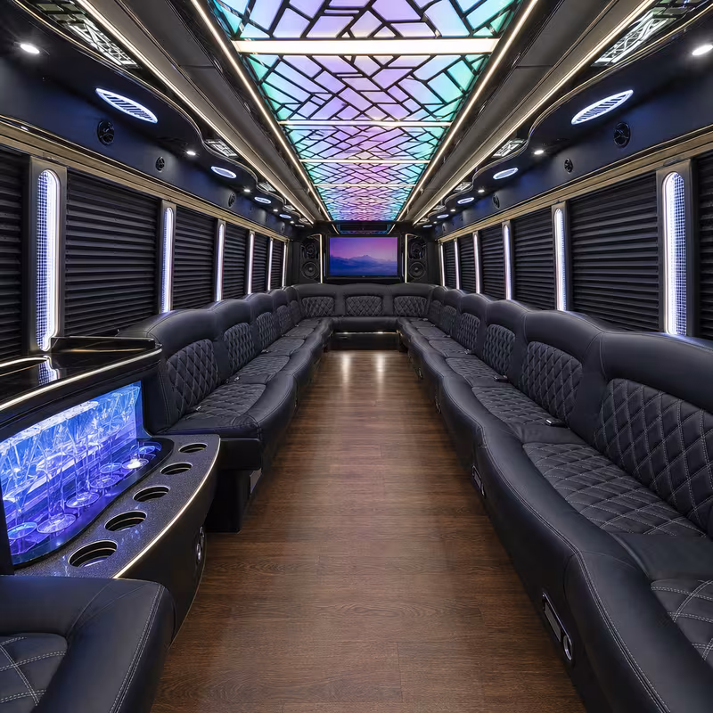 40 Passenger Party Bus Inside