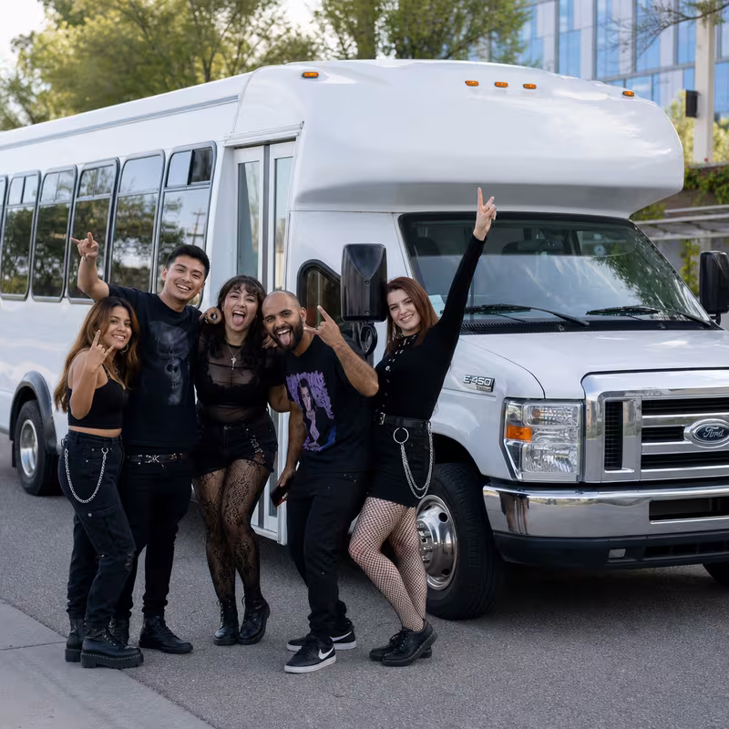 Black Mercedes Sprinter van staged for an Fort Lee Concert Transportation group