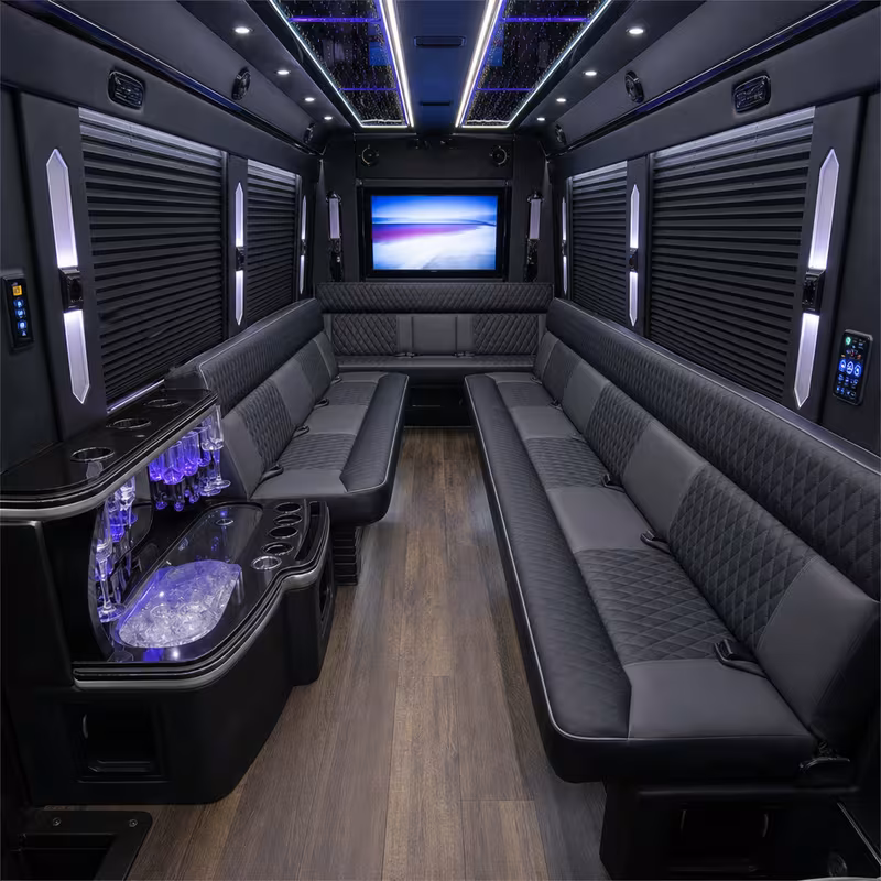 14 Passenger Sprinter Limo Inside